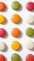 Fototapeta premium Colorful macarons arranged in a delightful pattern
