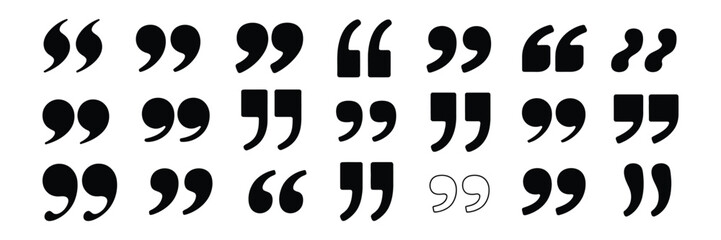 Obraz premium Quote mark icon set vector illustration of quotation symbols for text, speech and typography design