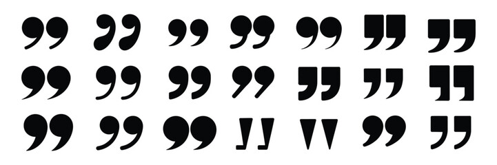 Quote mark icon set vector illustration of quotation symbols for text, speech and typography design © Sidratul Muntaha 4