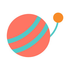 Abstract planet illustration with stripes and a moon satellite © Sharuzzaman