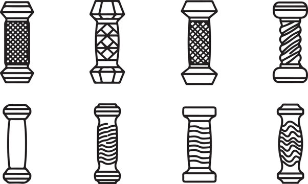 Vector icons set of business tower buildings isolated Vector