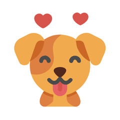 Fototapeta premium Happy dog with heart eyes, cute illustration