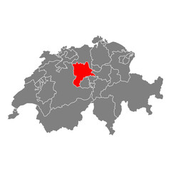 Obraz premium Canton of Lucerne Switzerland map shape, travel web flat concept icon vector illustration .