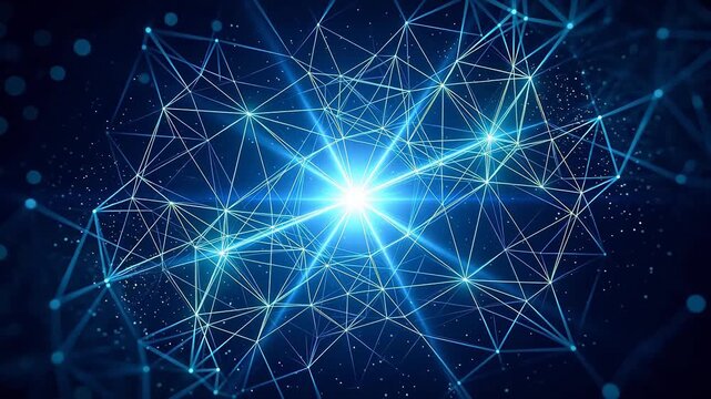 Abstract network of glowing lines and nodes ideal for sleek commercial backgrounds and title sequences