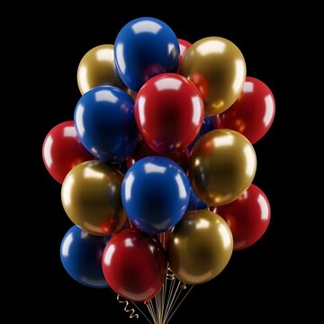 Festive happy birthday balloons vibrant colors for celebration and party decorations