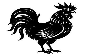 Rooster silhouette vector, Rooster black symbol, chicken vector illustration  © Silhouette Studio