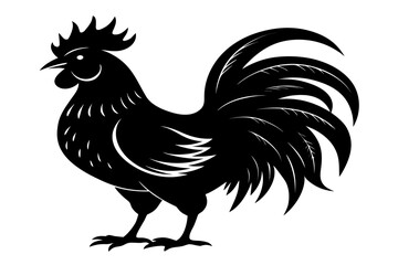 Rooster silhouette vector, Rooster black symbol, chicken vector illustration  © Silhouette Studio