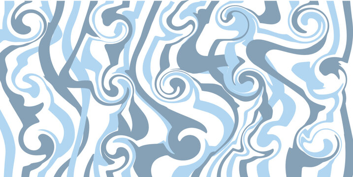 Abstract background seamless pattern with colorful waves. Trendy vector illustration in retro psychedelic style