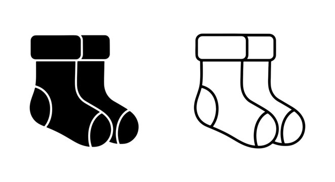 A pair of black and white socks in different styles