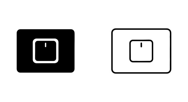 Black and white electrical socket icons on different backgrounds for design use