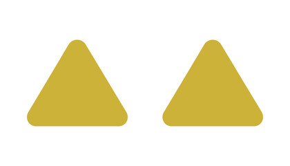 Obraz premium Abstract gold triangle shape icon set for geometric graphic design and modern user interface elements featuring smooth rounded corners