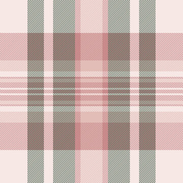 Cosy tartan plaid vector, horizon textile fabric check. Symmetry seamless background texture pattern in white and red colors.