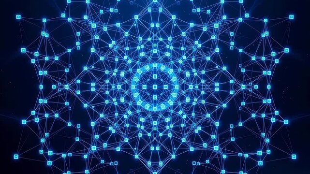 Blue glowing network pattern ideal for sleek commercial backgrounds and title sequences