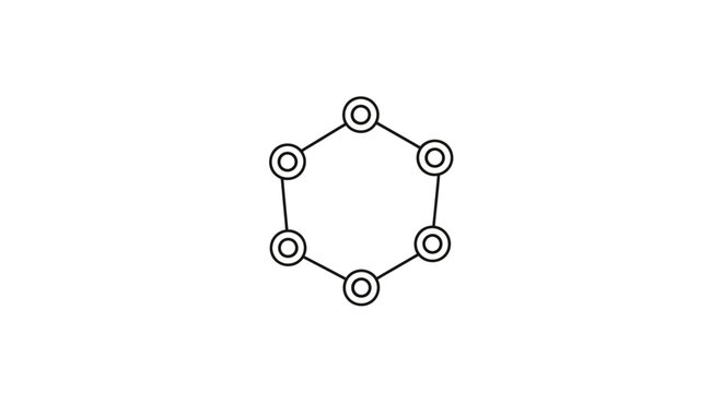 Blockchain Network Circle Icon Vector, Decentralized Connection Nodes Technology Symbol