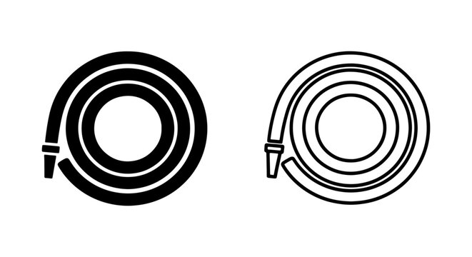Black and white coil spring icons in line art style