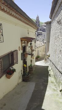 An alley in San Fele, an old village in the mountains of Basilicata, Italy.