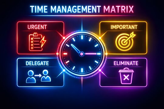 Time Management Matrix with Priority Planning for Productivity Success
