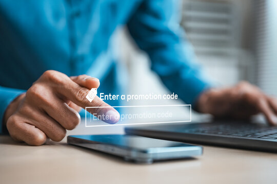 User entering promo code on smartphone during online checkout, representing ecommerce discount, digital coupon usage, and modern shopping experience.