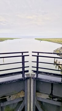View from Ribe Lock Gate toward the Wadden Sea Tidal Flats, Denmark