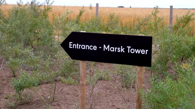 Entrance Sign to Marsk Tower Observation Tower, Ribe, Denmark
