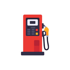 red fuel pump, gas station service equipment, colorful illustration © point of BORT