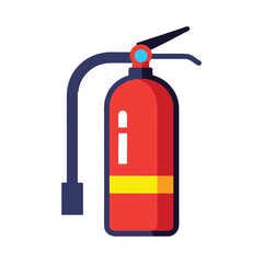 Obraz premium Fire extinguisher icon with red body and yellow stripe isolated on white background