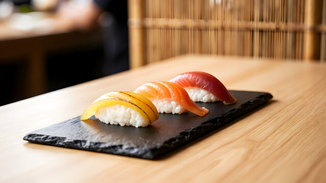 Fresh Sushi Platter on Slate