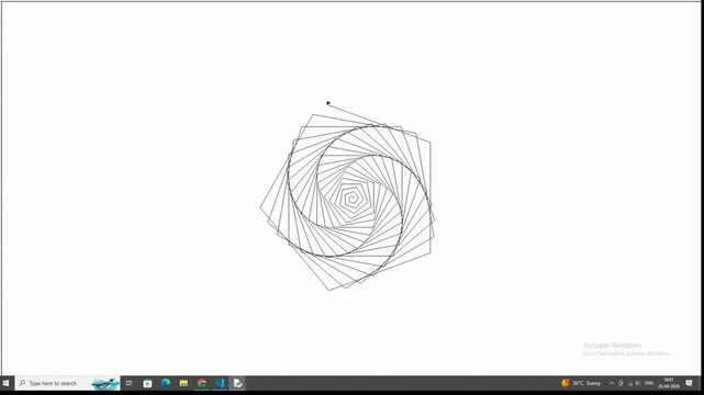 A pentagon shaped spiral design