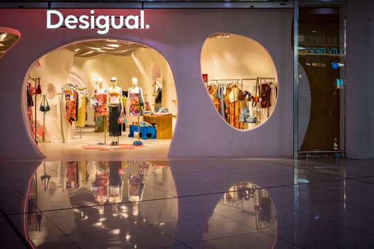 View on Desigual, a Spanish fasion label, storefront in a shopping mall