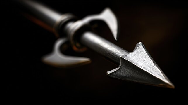 Medieval halberd displayed under museum lighting. Axe blade, spear point, and hook clearly visible against a dark background