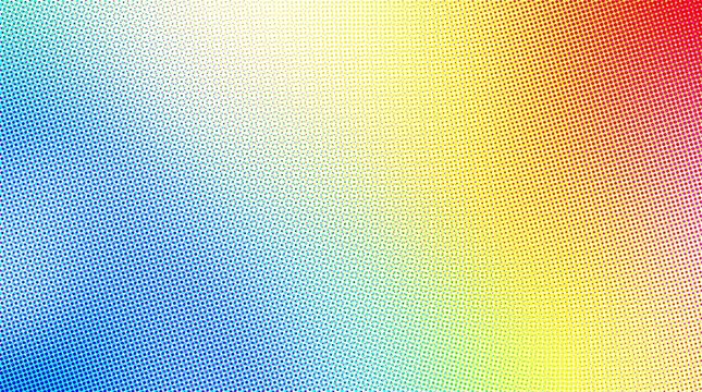 Vibrant rainbow gradient background, colorful halftone dot pattern texture, abstract soft blur wallpaper for digital design