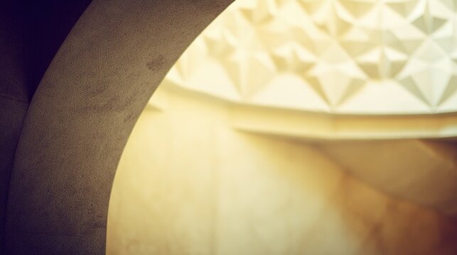 Architectural photography showcasing Islamic geometric beauty. The intricate dome squinch becomes abstract under shallow depth for cultural projects