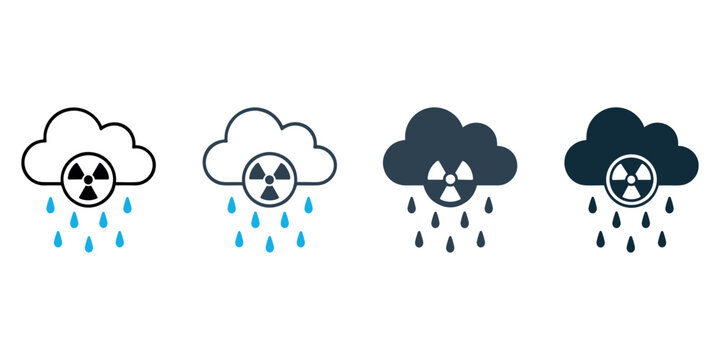 Radioactive Rain Clouds weather warning in white background
