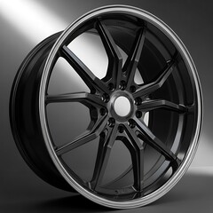 Obraz premium Close-up of a sleek alloy wheel.