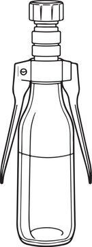 Bottle capper (hand) Beer Brewing Equipment Hand-drawn Sketch Drawing Vector Illustration, Line Linear Symbol Black and White Engraving, Isolated