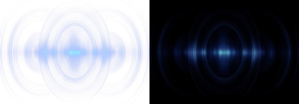 Futuristic blue radar waves spreading across the composition with glowing signal lines. Digital wireless communication interface.