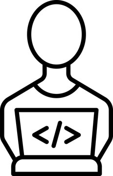 Programmer Line Icon, Programmer Outline Icon, Programmer Minimal Symbol