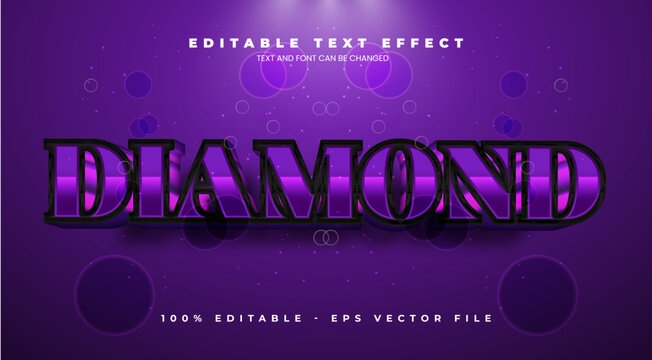 Diamond editable text effect in modern trend style