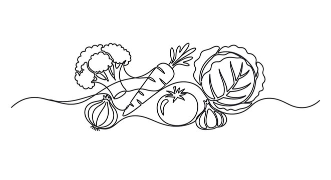 Vegetable line art illustration.