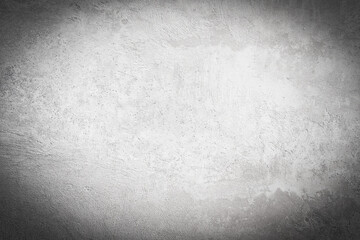 Fototapeta premium White concrete wall with vignette texture background. empty rough cement wall with darkening at the edges. grey plaster texture, for designers