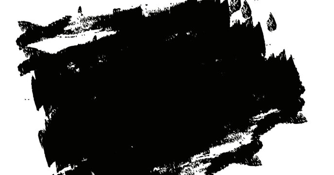 A black abstract brushstroke on a white background creating a bold artistic expression
