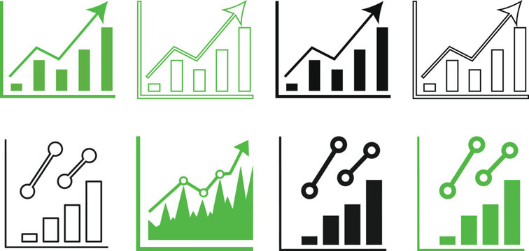 Financial growth charts and graphs a collection of business data visualizations