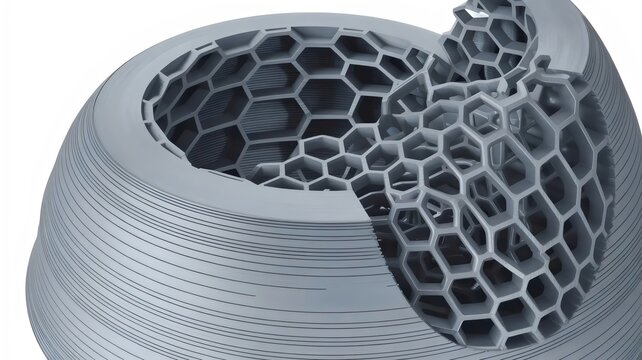 3D printed honeycomb aerospace part texture &ndash; Perfect for industrial innovation, aerospace materials science, or high-tech manufacturing visuals.