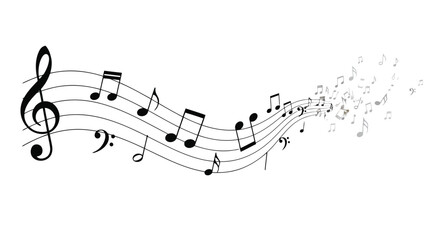 Musical notes staff background © Saharia