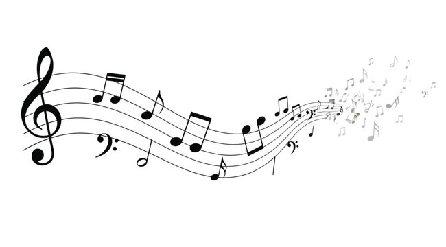 Musical notes staff background