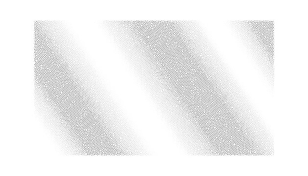 Diagonal halftone refracted through glass gradient pattern. Dotted striped monochromatic background texture for graphic design.