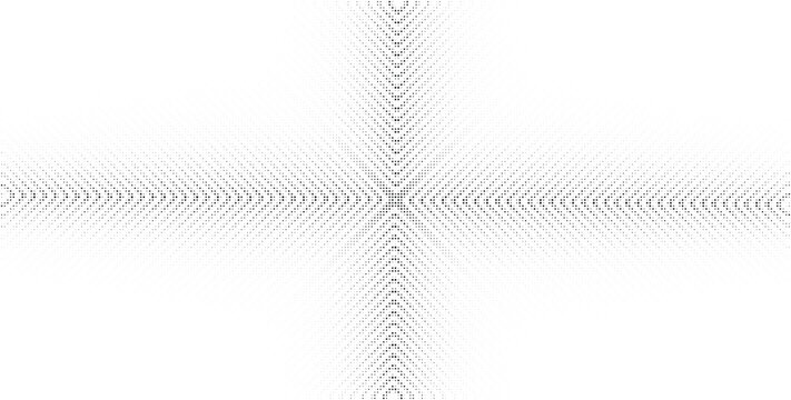 Black and white halftone pattern with a symmetrical radiating dot design. Abstract geometric texture.