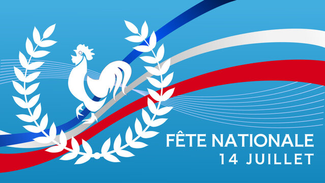 F&ecirc;te nationale fran&ccedil;aise, 14 juillet - banni&egrave;re, fond - illustration vectorielle