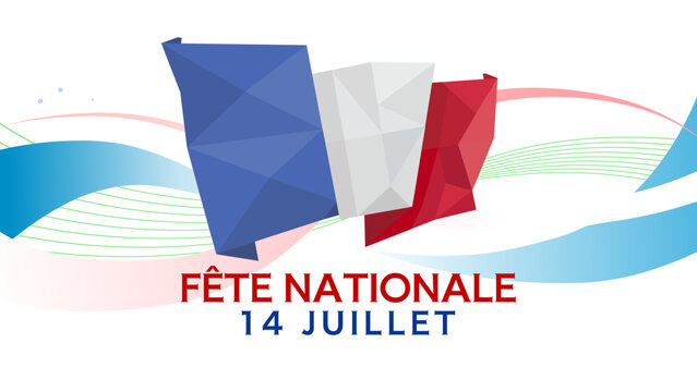 F&ecirc;te nationale fran&ccedil;aise, 14 juillet - banni&egrave;re, fond - illustration vectorielle