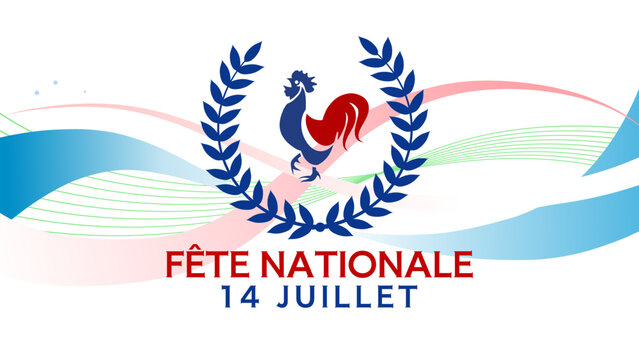 F&ecirc;te nationale fran&ccedil;aise, 14 juillet - banni&egrave;re, fond - illustration vectorielle